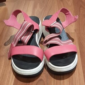 Pink Wedge Sandals